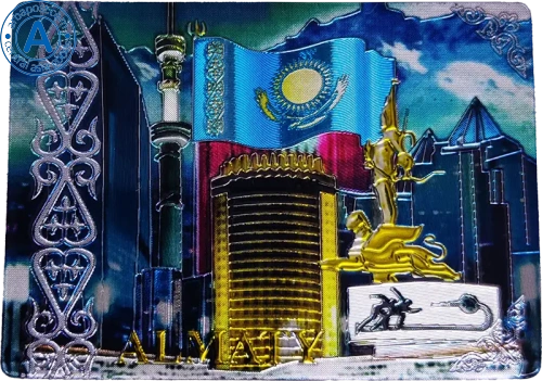 Altyn Adam magnet, Almaty, rectangular, Nurly Tau-Medeu