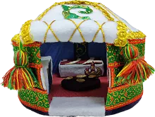 Altyn Adam yurt made of felt, yellow-green, big