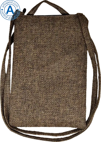 Altyn Adam bag made of fabric, grey with sun and rams photo 2