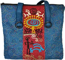 Altyn Adam bag made of felt, blue