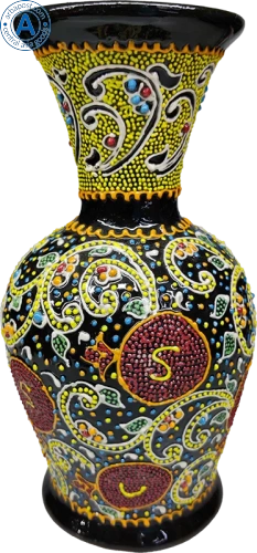 Altyn Adam jug made of ceramic, yellow-black-red