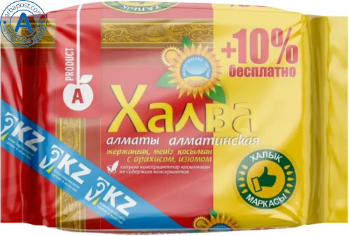 Almaty product sunflower halva with peanuts and raisins, 275 g