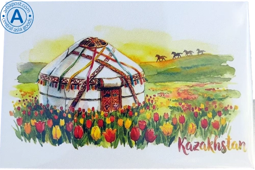 Zhanyl postcard, Kazakhstan, yurt Zhanyl postcard, Kazakhstan, yurt