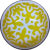 Altyn Adam bowl made of ceramic, round, yellow with pattern