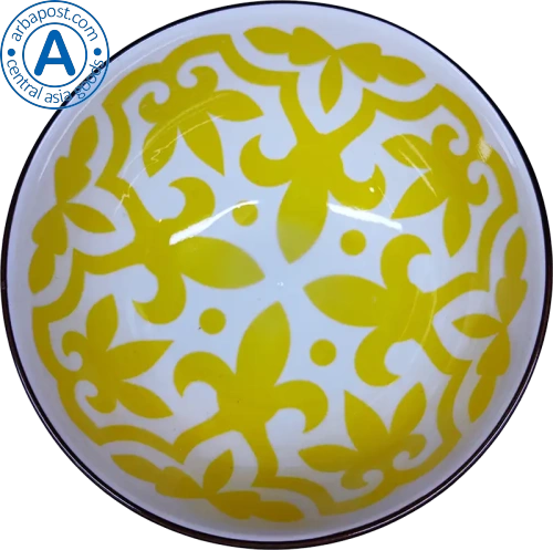 Altyn Adam bowl made of ceramic, round, yellow with pattern