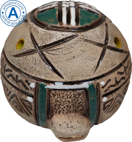 Altyn Adam whistle made of clay, yurt