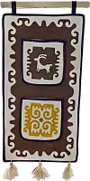Altyn Adam picture made of felt, double, white ram-yellow pattern