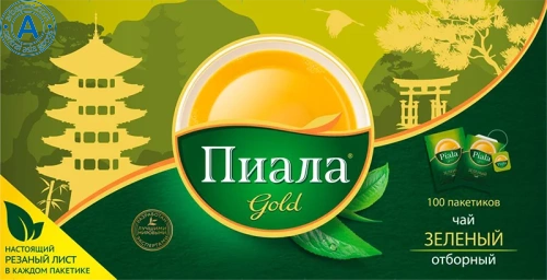 Piala green tea in foil, 100 bags