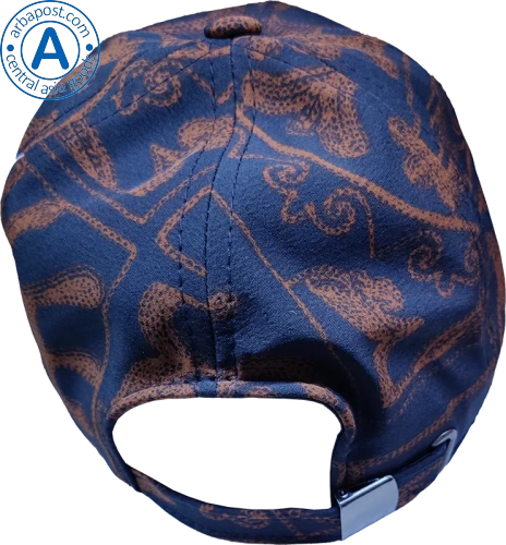 Elai cap, dark blue with Kazakhstan brown patterns photo 3