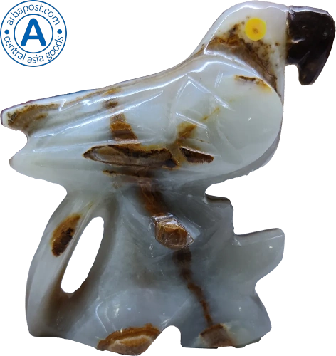 Altyn Adam figure made of onyx, white bird