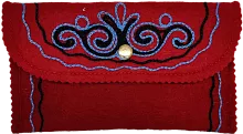 Altyn Adam wallet made of felt, red