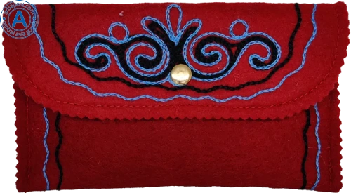 Altyn Adam wallet made of felt, red