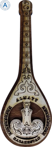 Altyn Adam magnet, Kazakhstan culture, dombra and flask