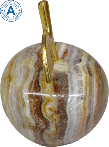 Altyn Adam apple made of onyx, brown, very small photo 2