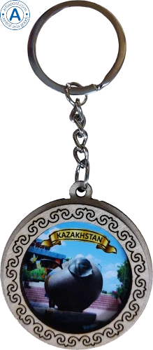 Altyn Adam keychain, round, stone apple