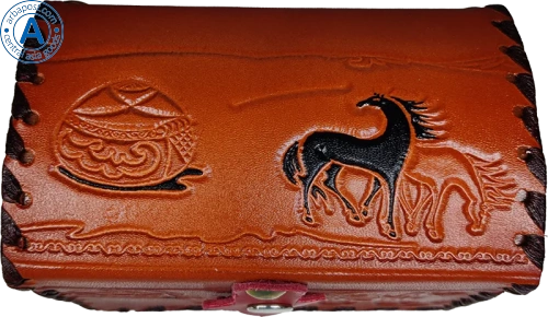 Altyn Adam storage box made of leather, rectangular, brown, small photo 3 Altyn Adam storage box made of leather, rectangular, brown, small photo 3