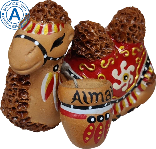 Altyn Adam camel made of clay, red photo 2