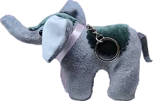 Zhibek Zholy elephant made of velveteen, grey-green