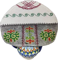 Altyn Adam teapot warmer, yurt, white-grey-green