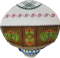 Altyn Adam teapot warmer, yurt, white-brown-green