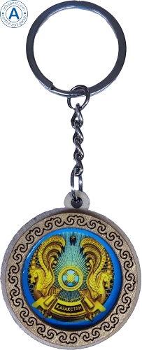 Altyn Adam keychain, oval, Kazakhstan coat of arms