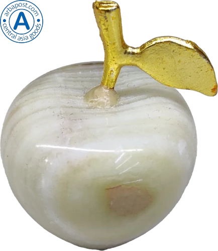 Altyn Adam apple made of onyx, white, very small photo 2