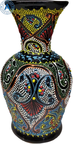 Altyn Adam jug made of ceramic, yellow-red-white