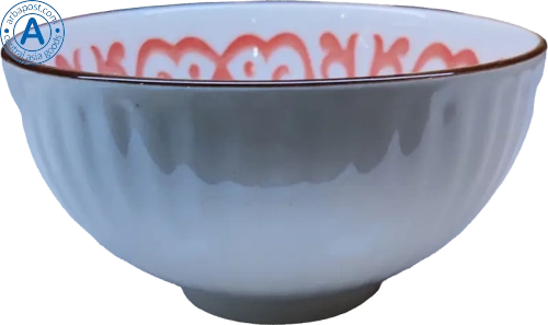 Altyn Adam bowl made of ceramic, round, red with pattern photo 2