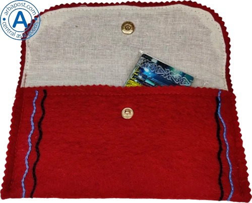 Altyn Adam wallet made of felt, red photo 3