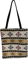 Altyn Adam bag made of fabric, white-gold with red tortkulak pattern