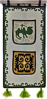 Altyn Adam picture made of felt, double, green camel-black pattern