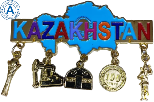 Altyn Adam magnet, Kazakhstan map, blue map and pendants