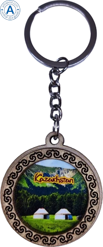 Altyn Adam keychain, oval, yurts
