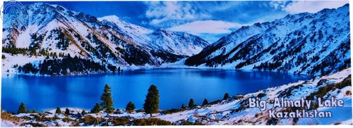 Altyn Adam magnet, Kazakhstan nature, Almaty big lake, long