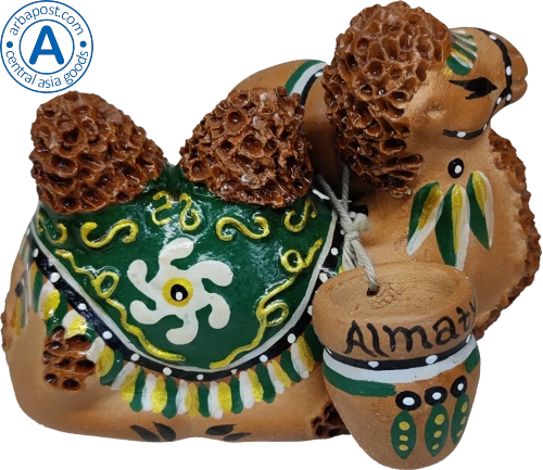 Altyn Adam camel made of clay, green