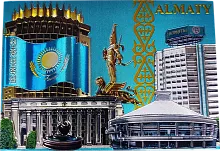 Altyn Adam magnet, Almaty, rectangular, Kazakhstan hotel-circus