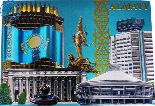 Altyn Adam magnet, Almaty, rectangular, Kazakhstan hotel-circus