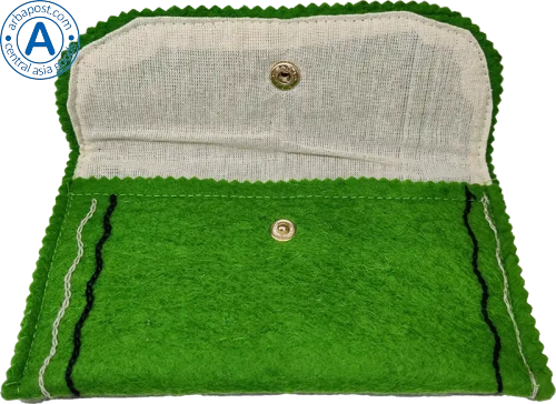 Altyn Adam wallet made of felt, green photo 3