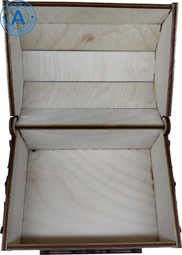 Altyn Adam storage box made of wood, rectangular, white with brown wood pattern photo 3