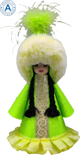 Altyn Adam doll, girl, green, small