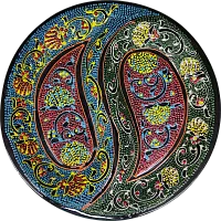 Altyn Adam plate made of ceramic, round, blue-green