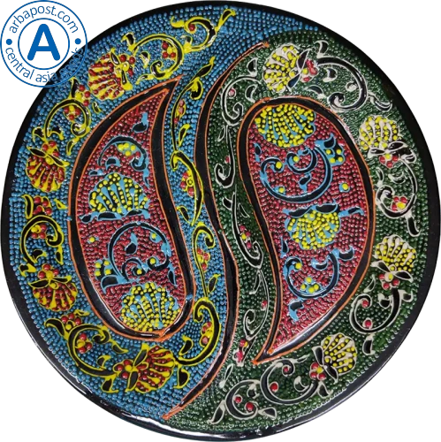 Altyn Adam plate made of ceramic, round, blue-green