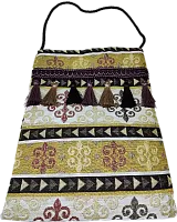 Altyn Adam bag made of fabric, gold-white with a pattern