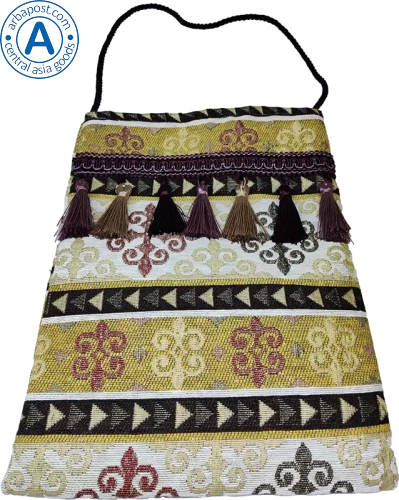 Altyn Adam bag made of fabric, gold-white with a pattern