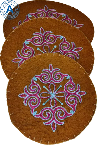 Altyn Adam dish coaster made of felt, set, brown photo 2 Altyn Adam dish coaster made of felt, set, brown photo 2