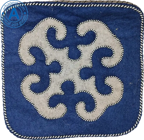 Altyn Adam chair cushion made of felt, blue