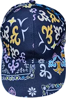 Elai cap, dark blue with Kazakhstan patterns