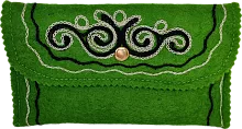 Altyn Adam wallet made of felt, green