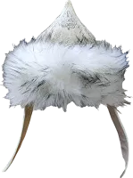 Altyn Adam cap made of felt and fur, white with grey pattern