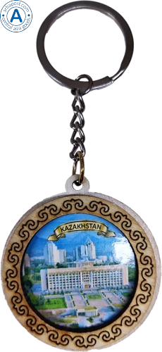 Altyn Adam keychain, round, Nurly Tau